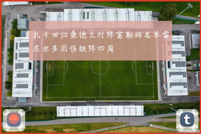 扎卡回归桑德兰对阵富勒姆名单雷尼尔多因伤缺阵四周